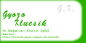gyozo klucsik business card