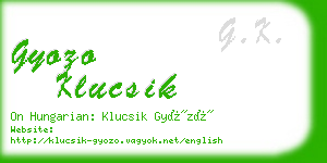 gyozo klucsik business card